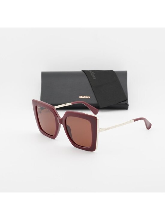 Max Mara DESIGN4 MM0051 69S Sunglasses Bordeaux Square Frame, Bordeaux Lenses